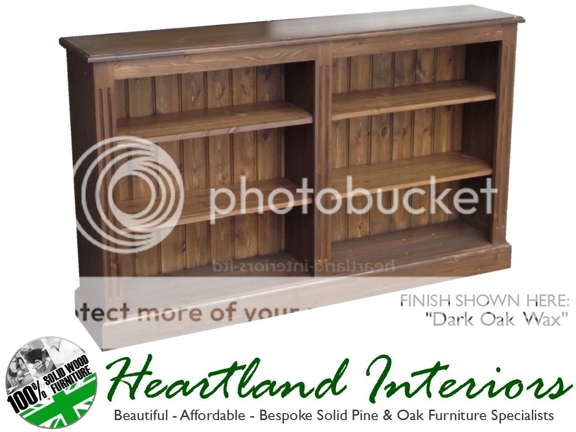 Solid Pine Bookcase, 3ft x 5ft Extra Wide Adjustable Display Split