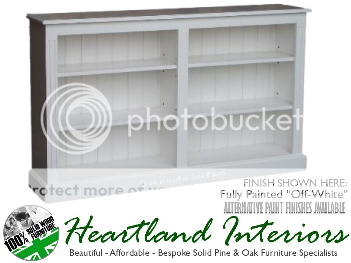 Solid Pine Bookcase, 3ft x 5ft Extra Wide Adjustable Display Split