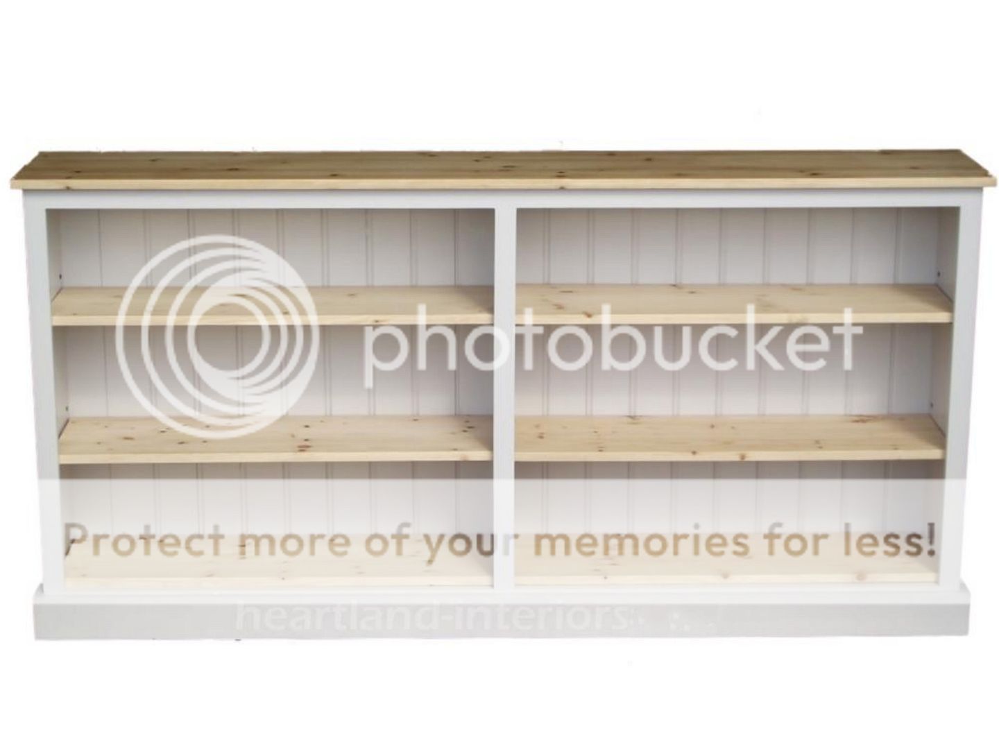 Solid Pine Bookcase;HandMade & Painted Extra Wide Low Adjustable