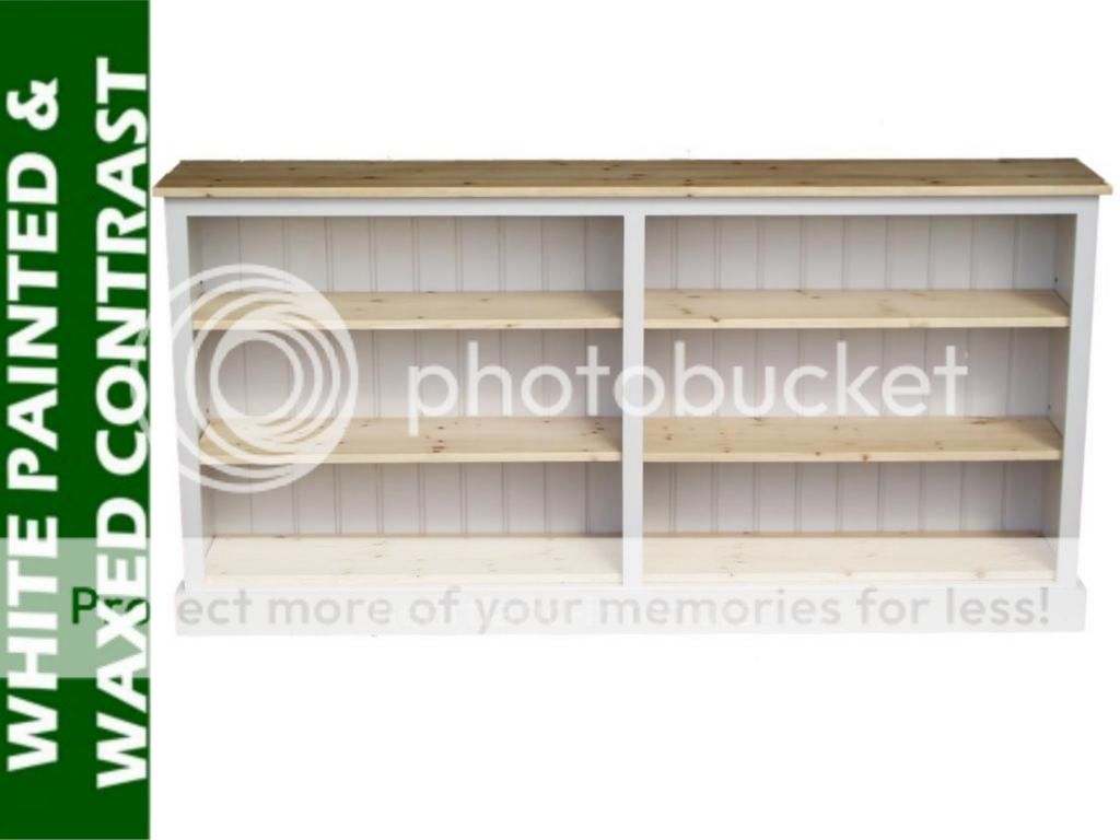 ... Bookcase;Hand-Made & Painted Extra Wide Low Adjustable Shelving Unit