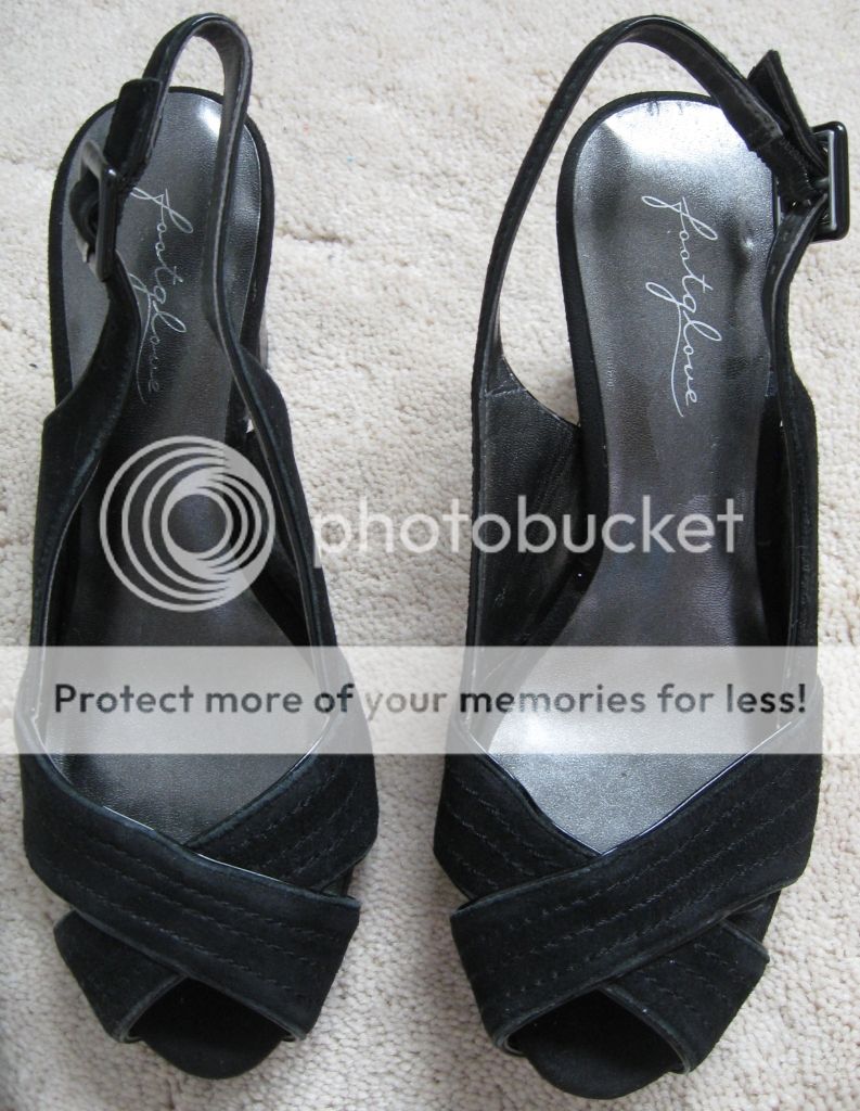 M&S Black leather suede Footglove wider fit sandle shoes (New) size 3£