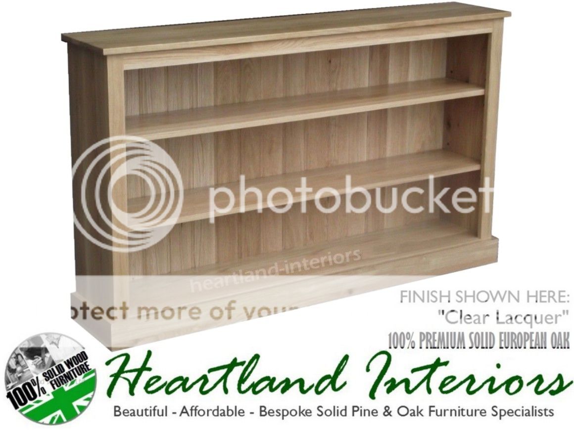 Solid Oak Bookcase, Contemporary 5ft Wide Adjustable Display Unit, Bookshelves eBay