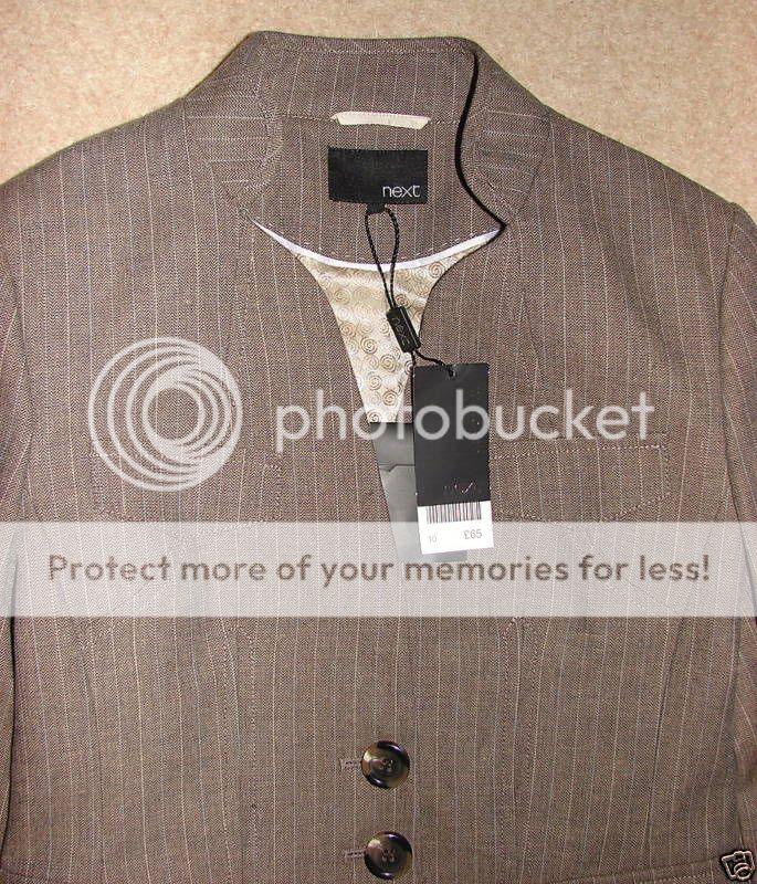 Diff Sizes-£65.00 Next Brown//Beige Wool Blend Modern Suite Jacket NEW
